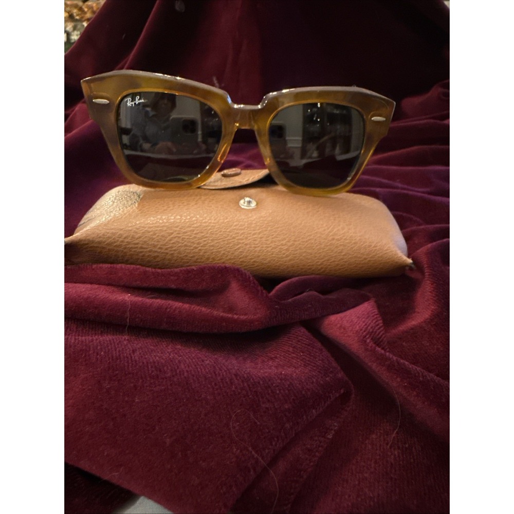 Ray-Ban State Street RB 2186 1325/31 Tortoise Shell Sunglasses 49mm And Case